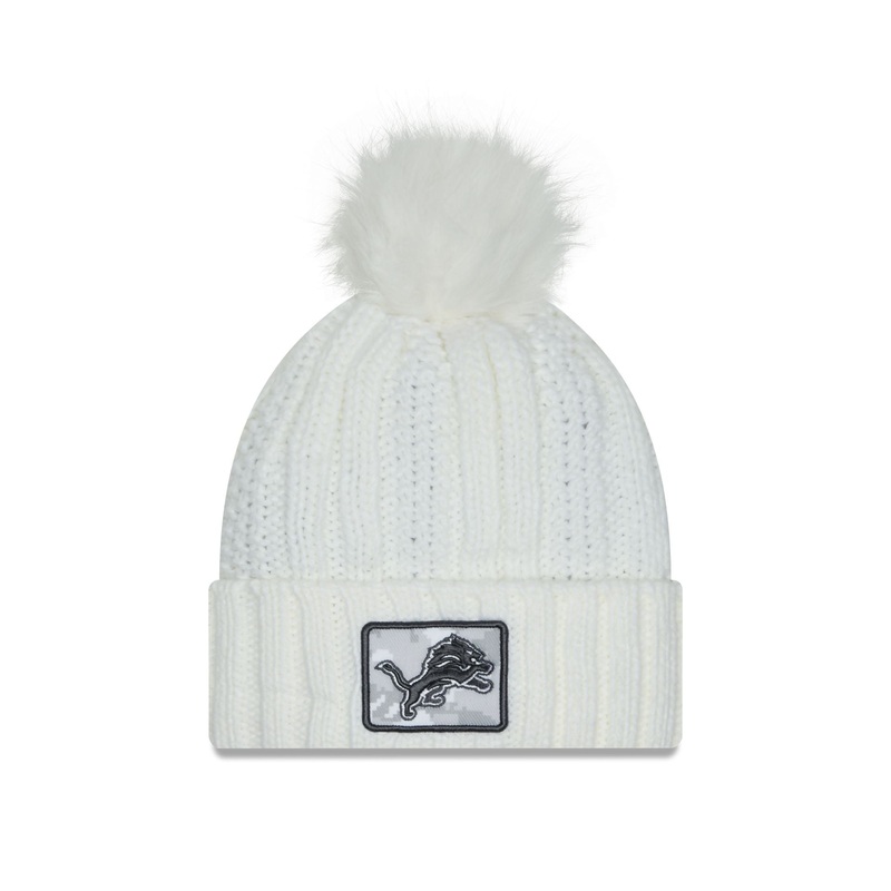 Detroit Lions 2024 Salute to Service Women’s Pom Knit Hat One Size
