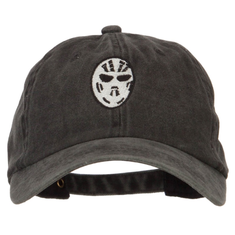 Hockey Mask Costume Embroidered Unstructured Cotton Cap Black One Size