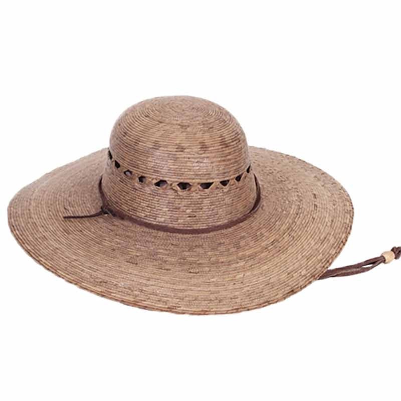 Lattice Vented Burnt Palm Leaf Ranch Hat with Chin Strap – Tula Hats Burnt Palm Medium (57 cm)