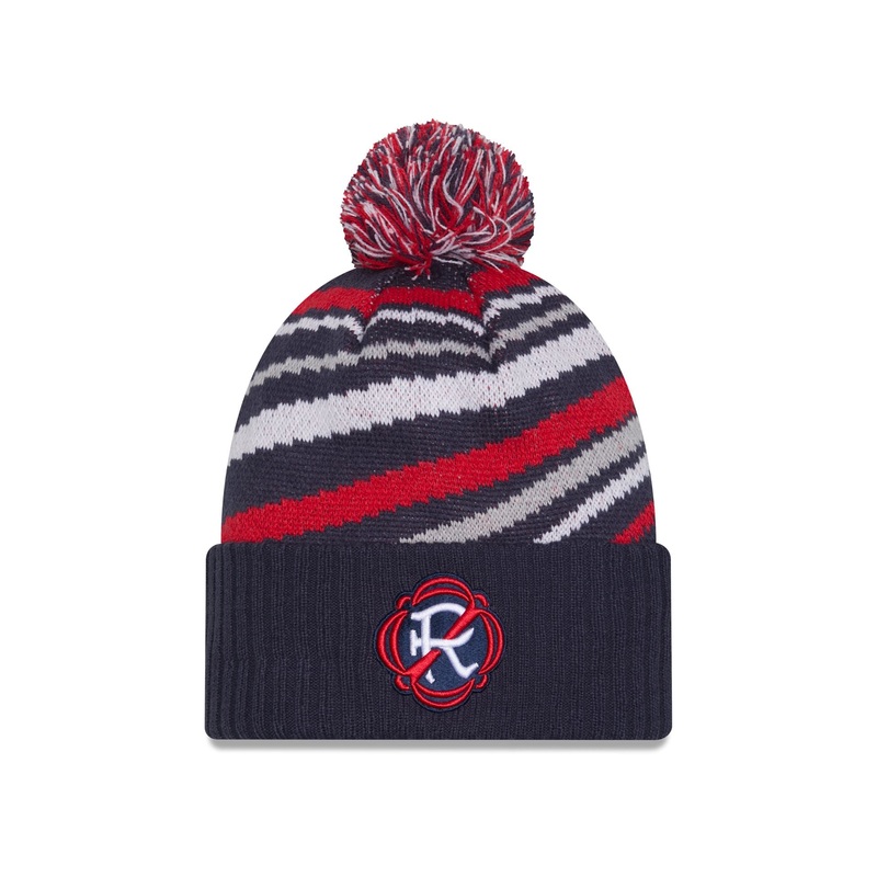 New England Revolution 2025 Jersey Hook Multicolor Pom Knit Hat One Size