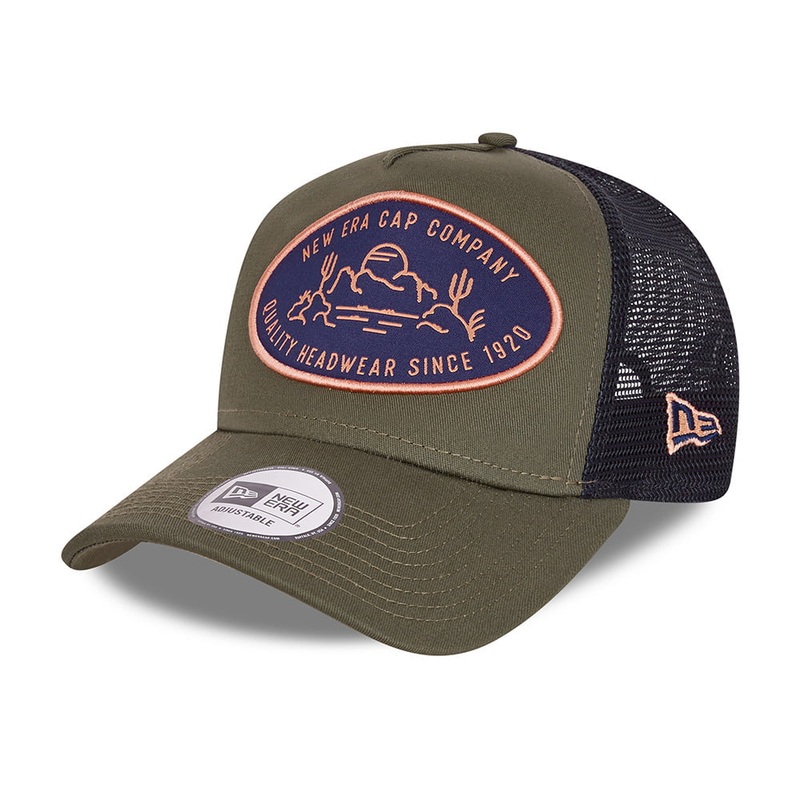 New Era Outdoor Patch Trucker Cap – Olive Adjustable