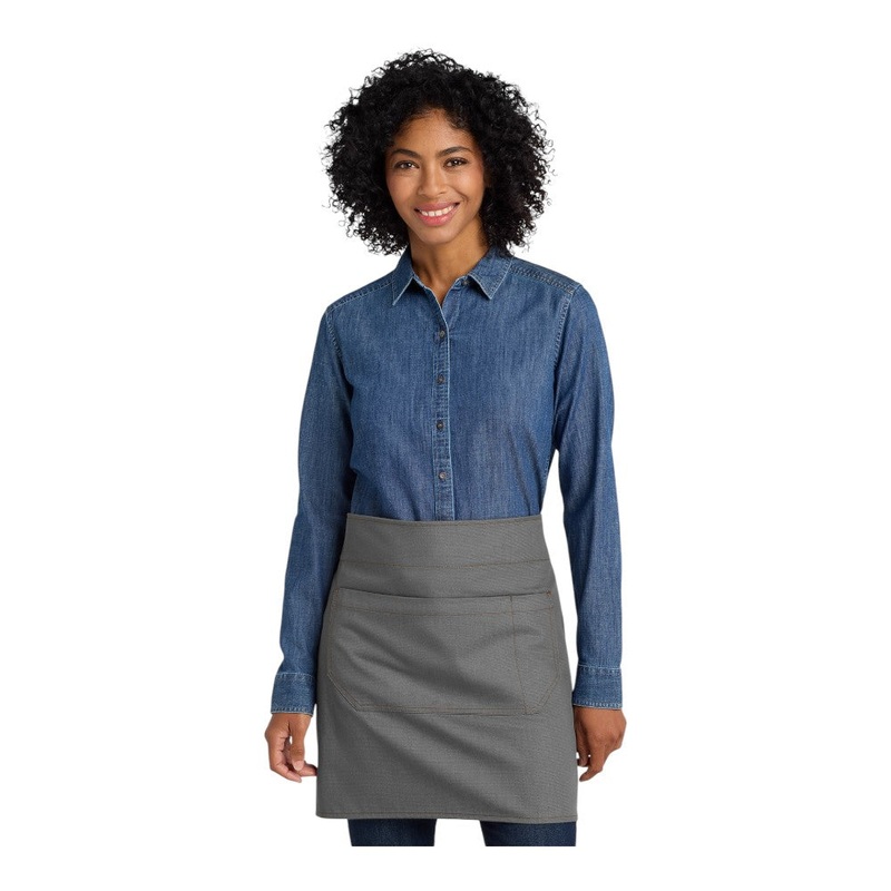Port Authority A801 Market Half Bistro Apron Ash Grey