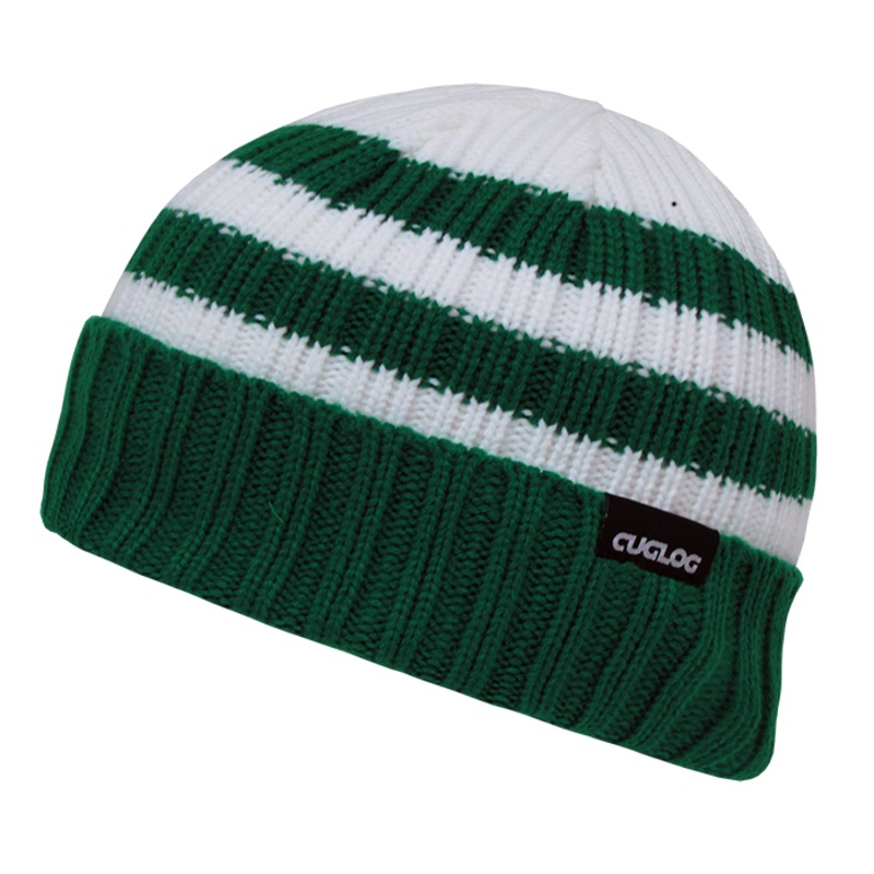Shasta Striped Beanie, Sailor Knit Cap – Cuglog K014 Emerald