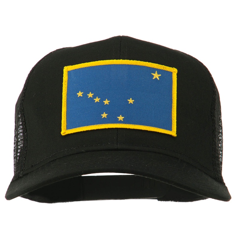 Alaska State Flag Patched Mesh Cap Black One Size