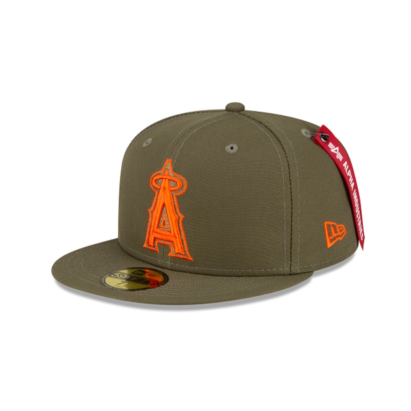 Alpha Industries X Los Angeles Angels Green 59FIFTY Fitted Hat 7