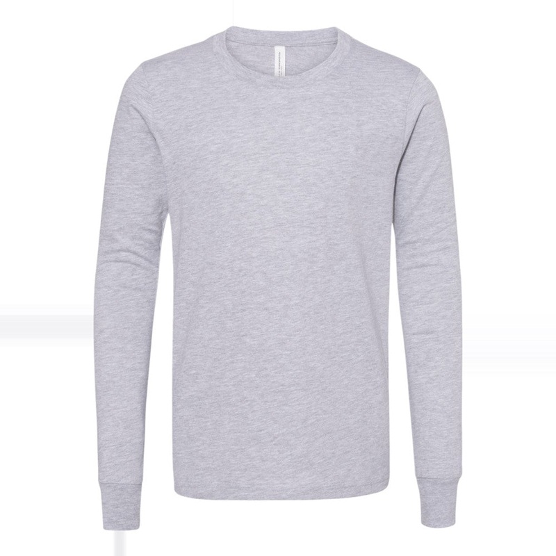 BELLA+CANVAS 3501YCVC Youth Heather CVC Long Sleeve Tee Solid White Blend S