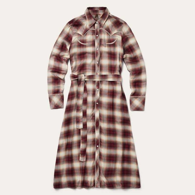 Black Cherry Plaid Shirt Dress Red XS