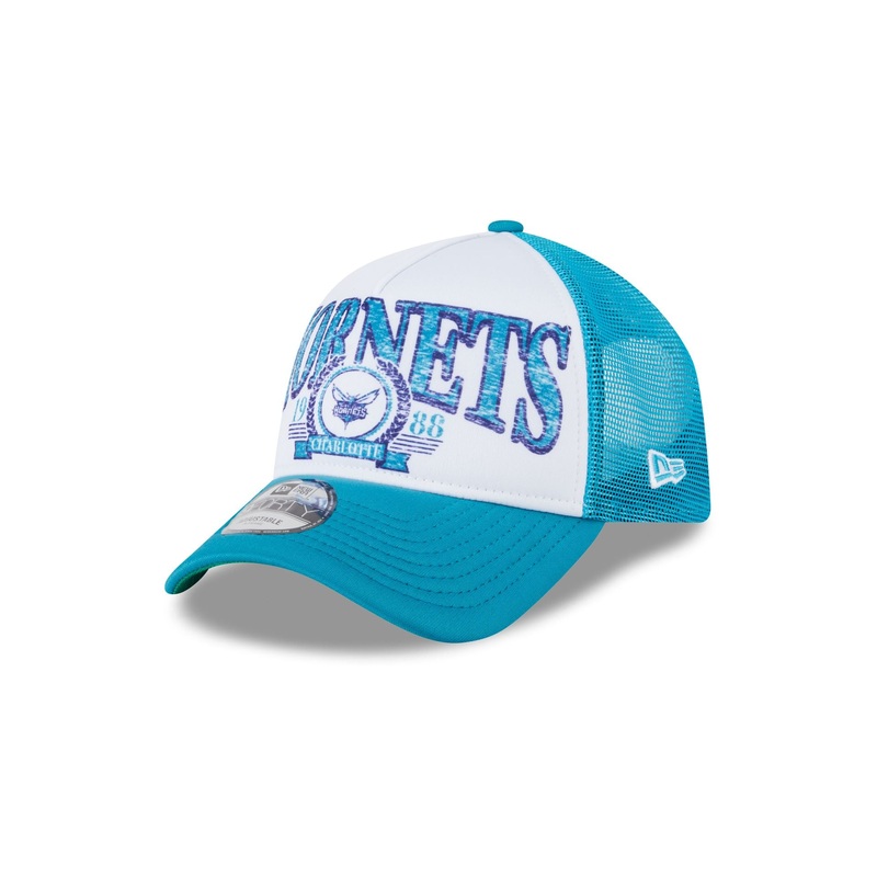 Charlotte Hornets Distressed 9FORTY A-Frame Trucker Hat One Size
