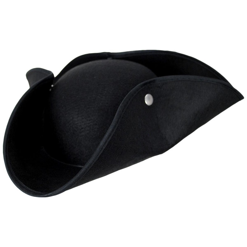 Deluxe Tricorn Hat BLACK ONE SIZE FITS MOST