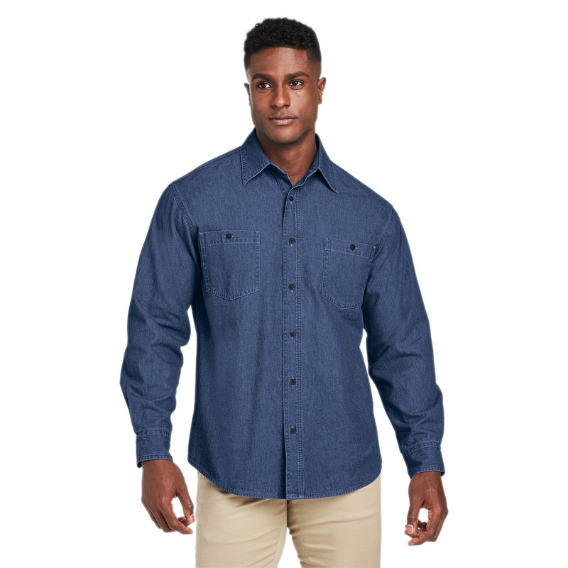 Harriton m540 Men’s Denim Shirt-Jacket Dark Denim XS