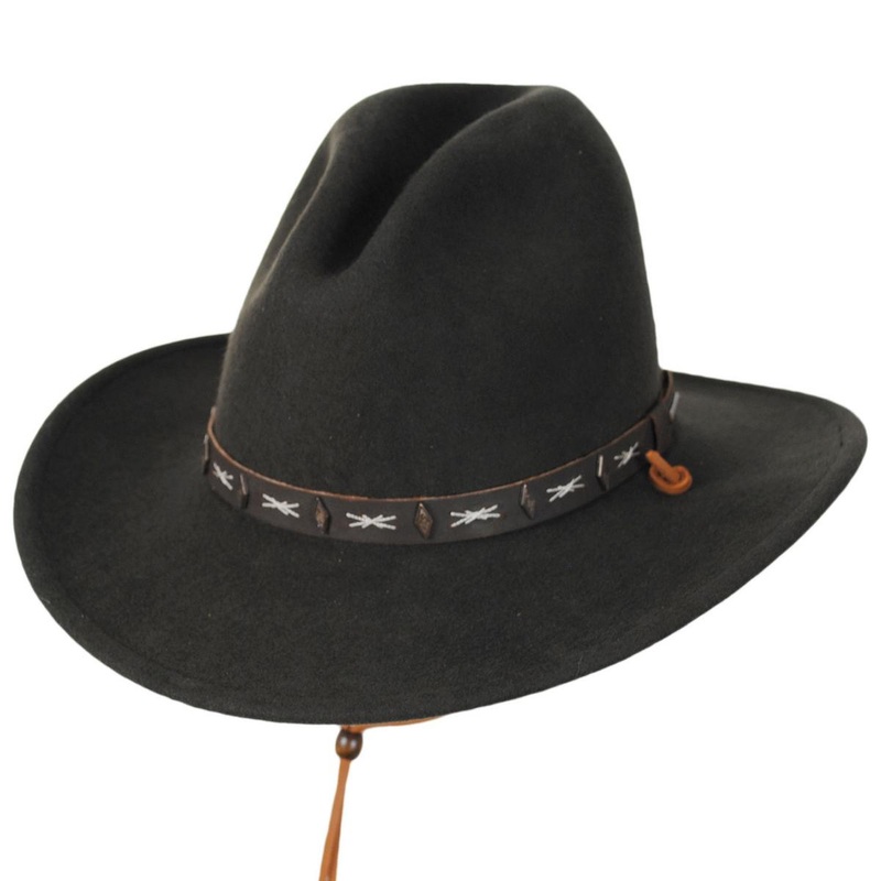 Kalamath Crushable Wool Felt Western Hat SAGE GREEN S