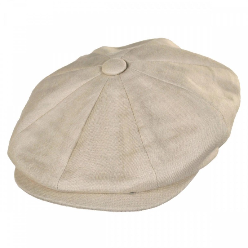 Linen and Cotton Newsboy Cap NATURAL S