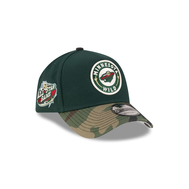 Minnesota Wild Camo Visor 9FORTY A-Frame Snapback Hat One Size