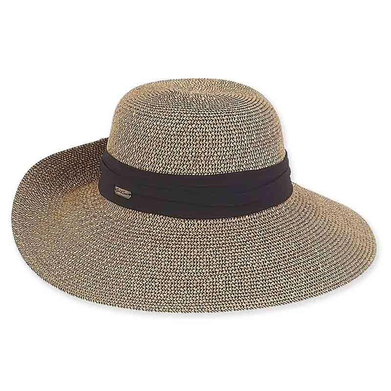 Multitone Tweed Wide Brim Pinned Up Back Sun Hat – Sun ‘N’ Sand Hats Black Tweed