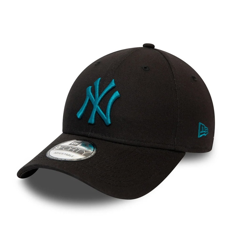 New Era 9FORTY New York Yankees Baseball Cap – MLB League Essential – Black-Teal Adjustable