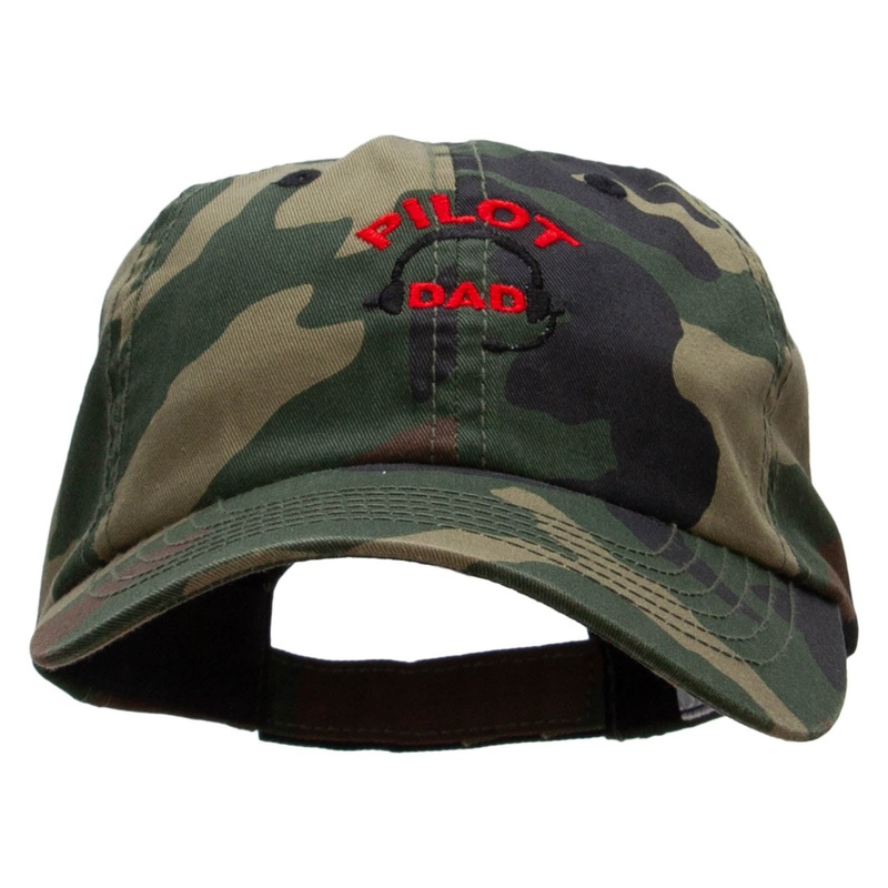 Pilot Dad Embroidered Enzyme Washed Camo Cap Camo One Size