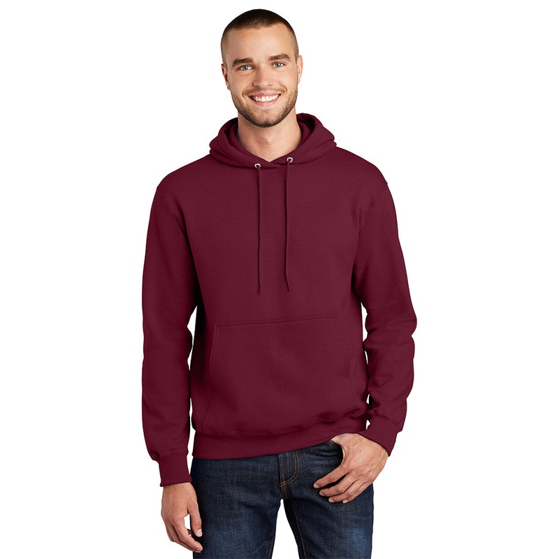 Port & Company PC90H Essential Fleece Pullover Hooded Sweatshirt – Cardinal Cardinal S