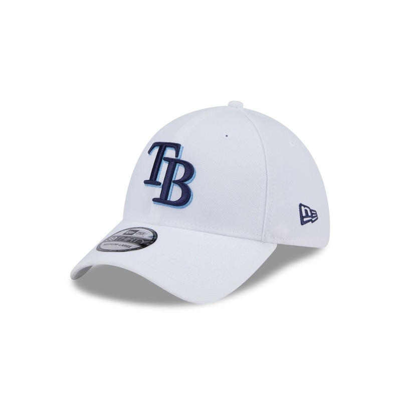 Tampa Bay Rays Optic White 39THIRTY Stretch Fit Hat S/M