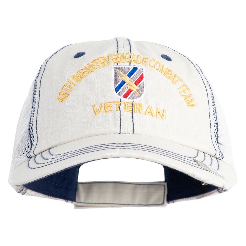 U.S. Army 48th Infantry Brigade Combat Team Embroidered Low Profile Special Cotton Mesh Cap Putty One Size
