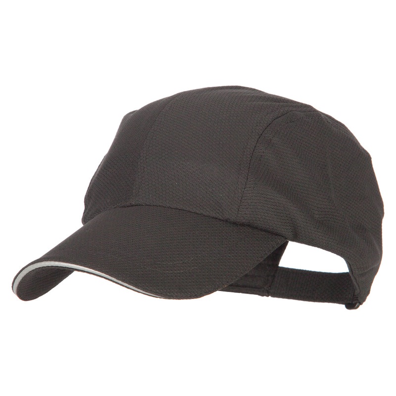 Athletic Moisture Wicking 4 Panel Mesh Cap Black One Size