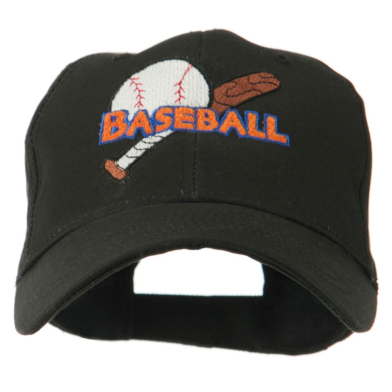 Big Logo Baseball Embroidered Cap Black One Size