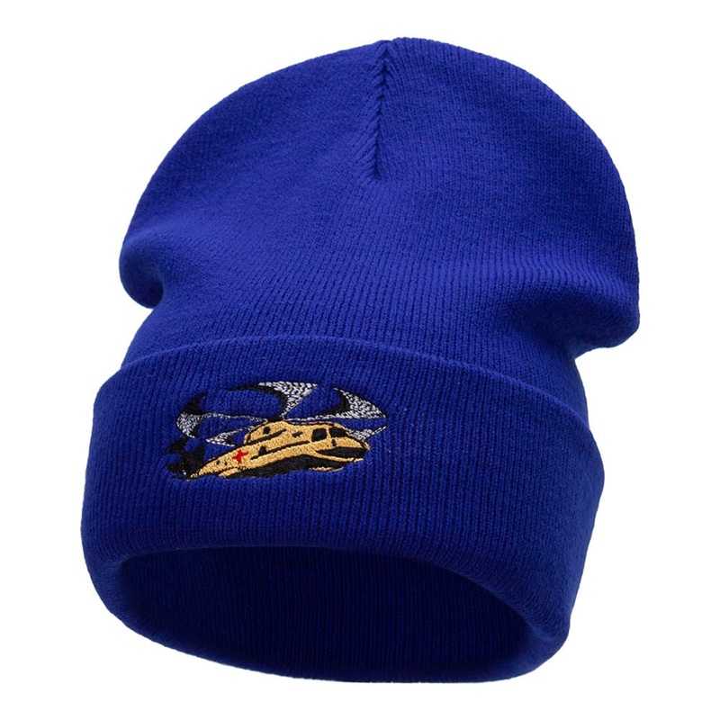 Flying Careflight Helicopter Embroidered Long Knitted Beanie Royal One Size