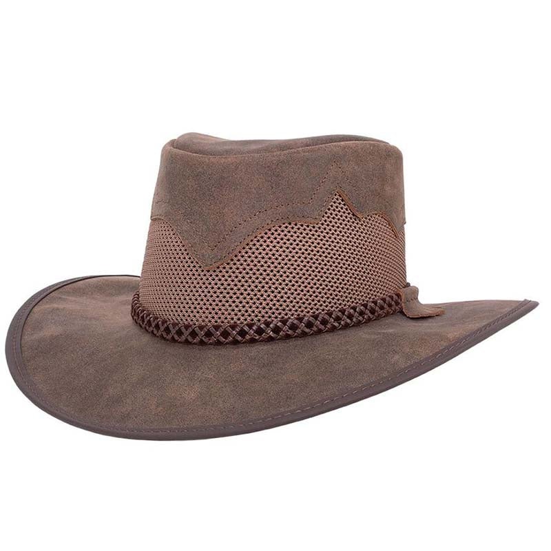 Head’n Home Sirocco Outback Leather Hat up to 3XL – Bomber Brown Brown Small
