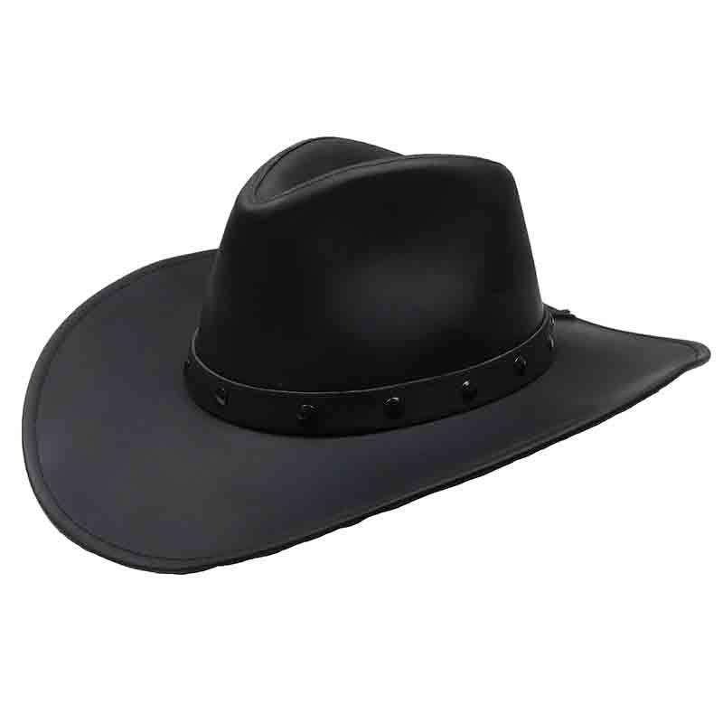Jackaroo Black Leather Western Cowboy Hat by Jars Black Medium (57 cm)