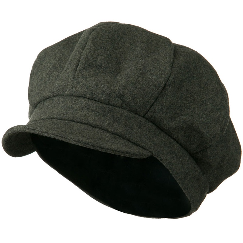 Men’s Soft Brim Newsboy Cap with An Adjustable Size Buckle Closure Grey One Size