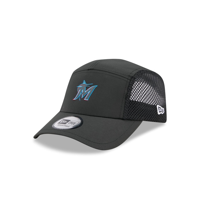 Miami Marlins Poly Runner Adjustable Hat One Size