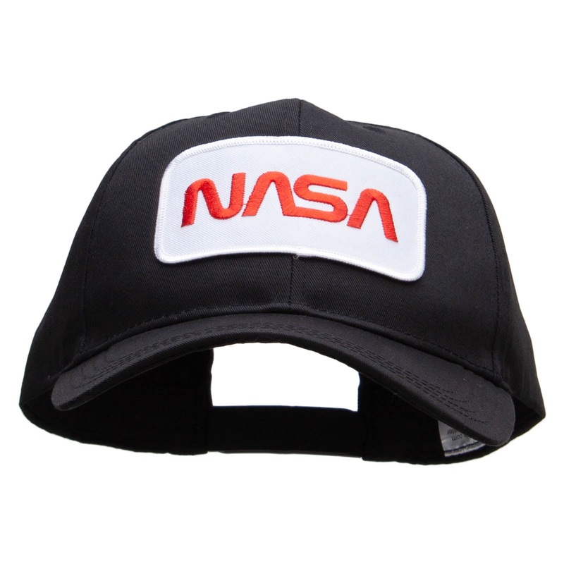 Nasa Patched Big Size Structured Solid Poly Cotton Twill High Profile Pro Style Cap Black XL-3XL