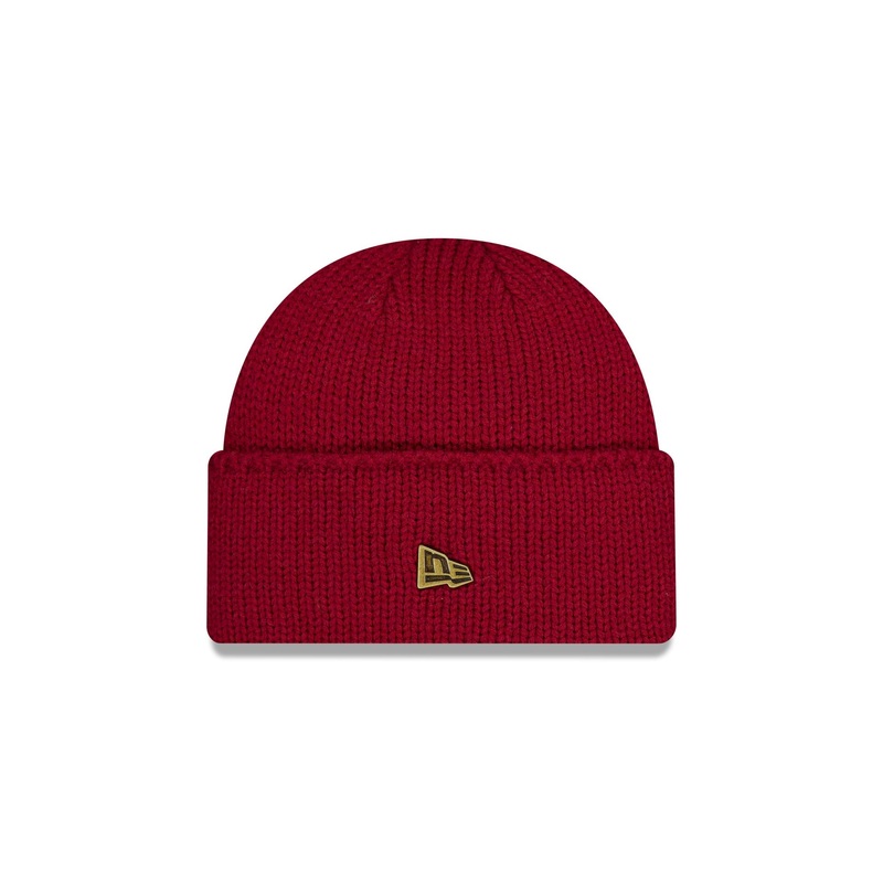 New Era Dark Red Wide Cuff Knit Beanie One Size