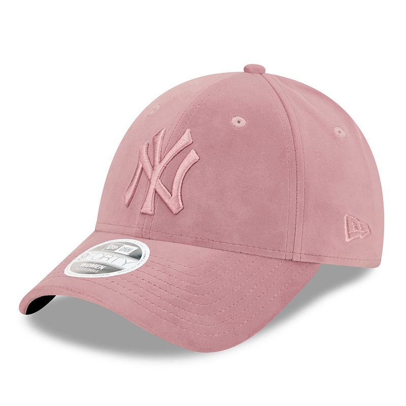 New Era Womens 9FORTY New York Yankees Baseball Cap – MLB Velour – Pink Adjustable