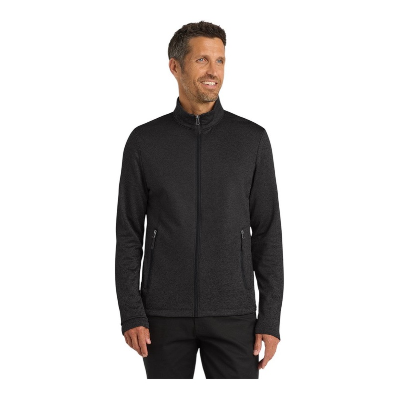 Port Authority F905 Collective Striated Fleece Jacket Deep Black Heather XS