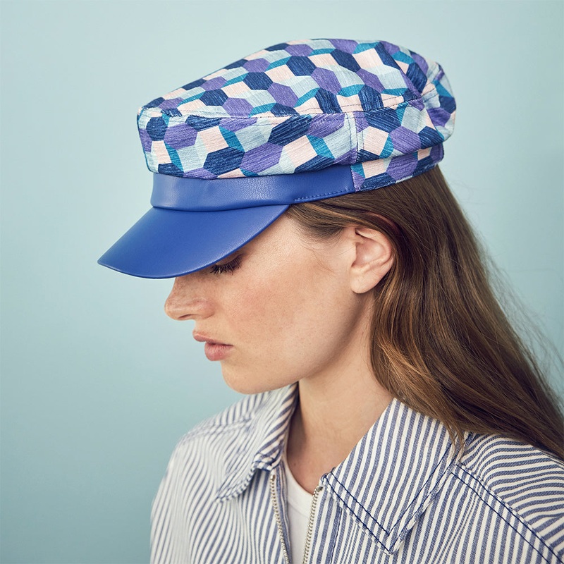 Seeberger Hats Graphic Fiddler Cap – Violet-Blue 1-Size