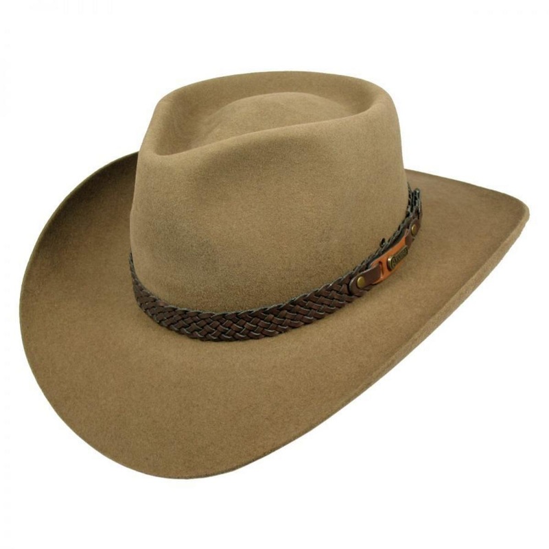 Snowy River Fur Felt Australian Western Hat BLACK 55cm