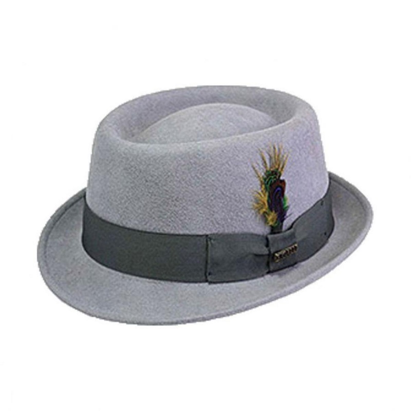 Stingy Brim Wool Felt Pork Pie Hat DARK GREY S