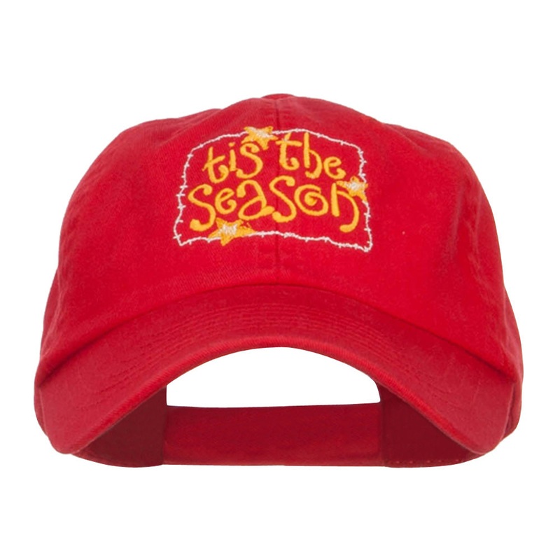 Tis the Season Embroidered Pet Spun Cap Red One Size