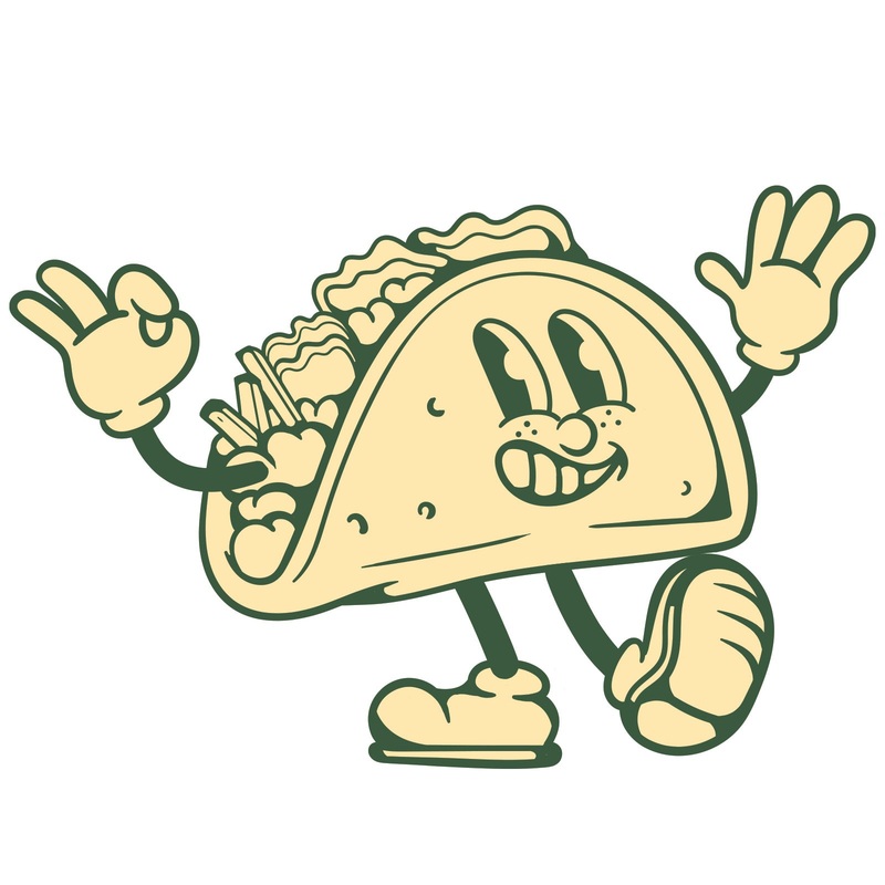 Vintage Taco Cartoon Dumpling One Size