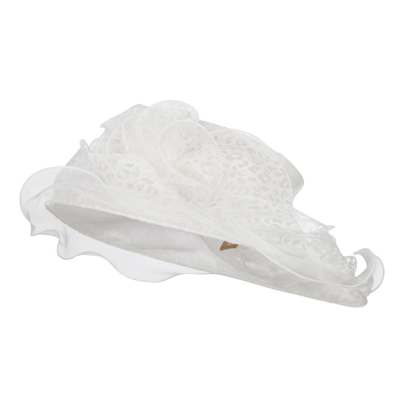 Animal Print Fashion Organza Hat White One Size
