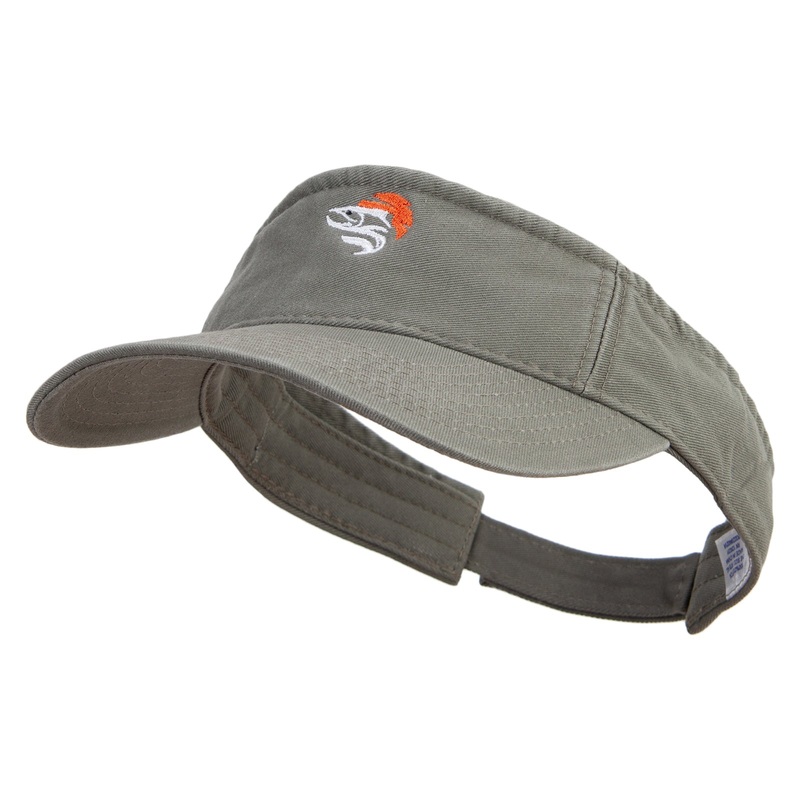 Artistic Style Salmon Logo Embroidered Pro Style Cotton Twill Washed Visor Olive One Size