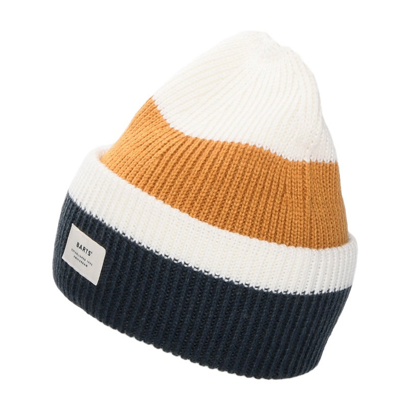 Barts Hats Ardem Beanie Hat – Ochre-White-Grey 1-Size
