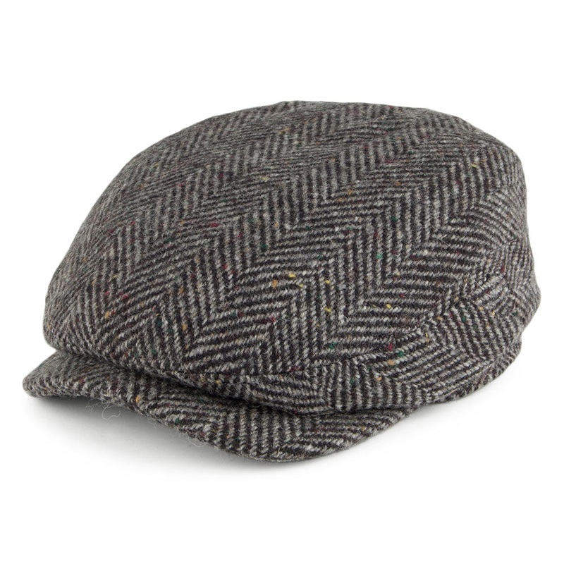 Failsworth Hats Donegal Windsor Extended Bill Flat Cap – Charcoal 55