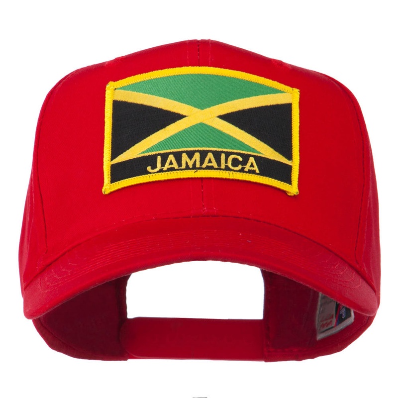 Jamaica Flag Letter Patched High Profile Cap Red One Size