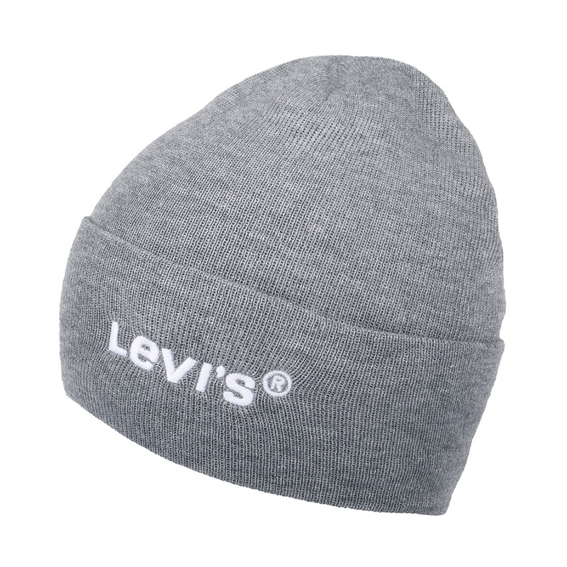 Levi’s Hats Wordmark Recycled Cuffed Beanie Hat – Grey 1-Size