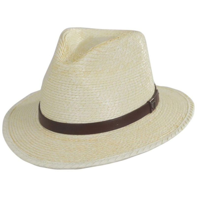 Messer Palm Straw Fedora Hat NATURAL XS
