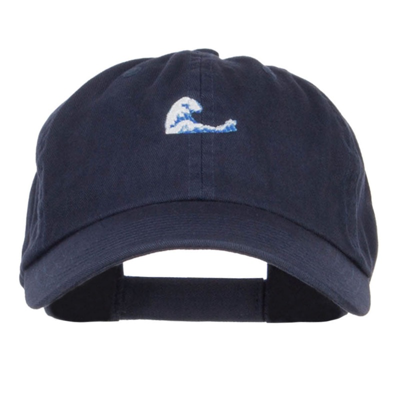 Mini Wave Embroidered Low Cap Navy One Size