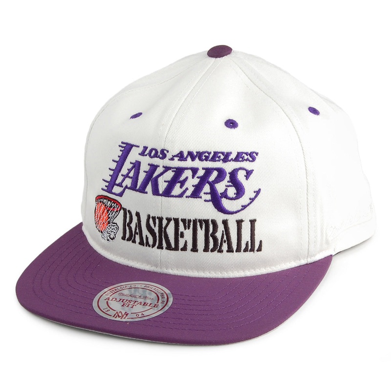 Mitchell & Ness L.A. Lakers Snapback Cap – Dunk – Off White-Purple Adjustable