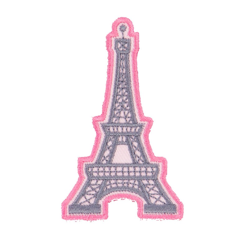 Paris Embroidered Patches Pink One Size