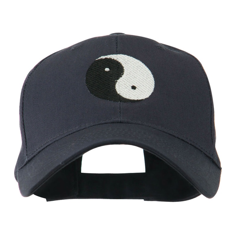 Traditional Chinese Symbol Yin and Yang Embroidered Cap Navy One Size